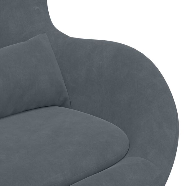 vidaXL Πολυθρόνα Αυγού Dark Grey Velvet