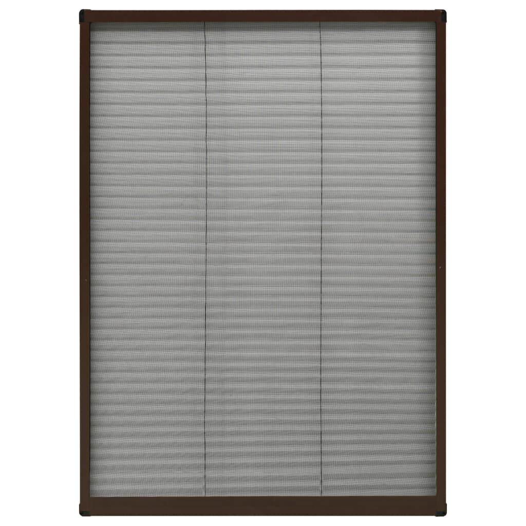 vidaXL Σήτα Παραθύρου Πλισέ Καφέ 80 x 120 εκ. από Αλουμίνιο