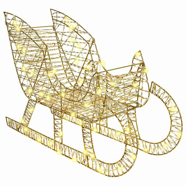 vidaXL Έλκηθρο με Ελάφια με 200 LED Θερμό λευκό 70 x 26 x 128,5 εκ PET