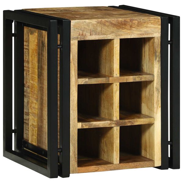vidaXL Ράφι Κρασιού Καφέ 34.5 x 35 x 39 εκ. Μασίφ ξύλο μάνγκο