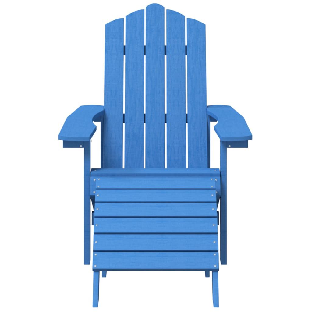 vidaXL Καρέκλες Κήπου Adirondack 2 τεμ. Γαλάζιες από HDPE με Υποπόδια