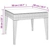vidaXL Βοηθητικό Τραπεζάκι Καφέ 50x50x38 εκ. Συνθ. Ρατάν/ Ψημένο Γυαλί