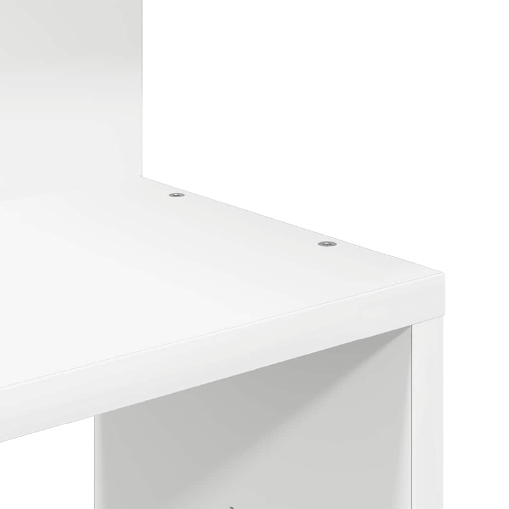 vidaXL Γωνιακή Ραφιέρα Τοίχου Λευκή 32x32x127,5 εκ. Μοριοσανίδα