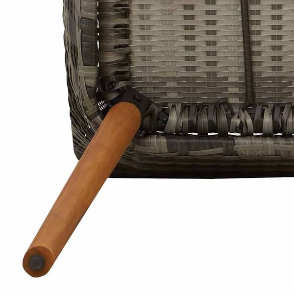 vidaXL Σέτ φαγητού για κήπο με μαξιλάρι 7 pcs Γκρι συνθετικό ρατάν