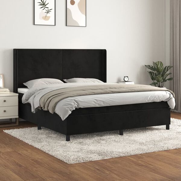 vidaXL &Kappa;&rho;&epsilon;&beta;ά&tau;&iota; Boxspring &mu;&epsilon; &Sigma;&tau;&rho;ώ&mu;&alpha; &Mu;&alpha;ύ&rho;&omicron; 180x200 &epsilon;&kappa;. &Beta;&epsilon;&lambda;&omicron;ύ&delta;&iota;&nu;&omicron;