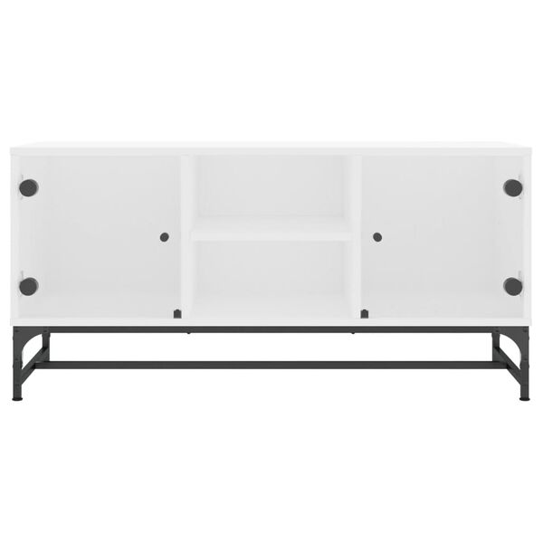 vidaXL Έπιπλο Τηλεόρασης Λευκό 102x37x50 εκ. με Γυάλινες Πόρτες