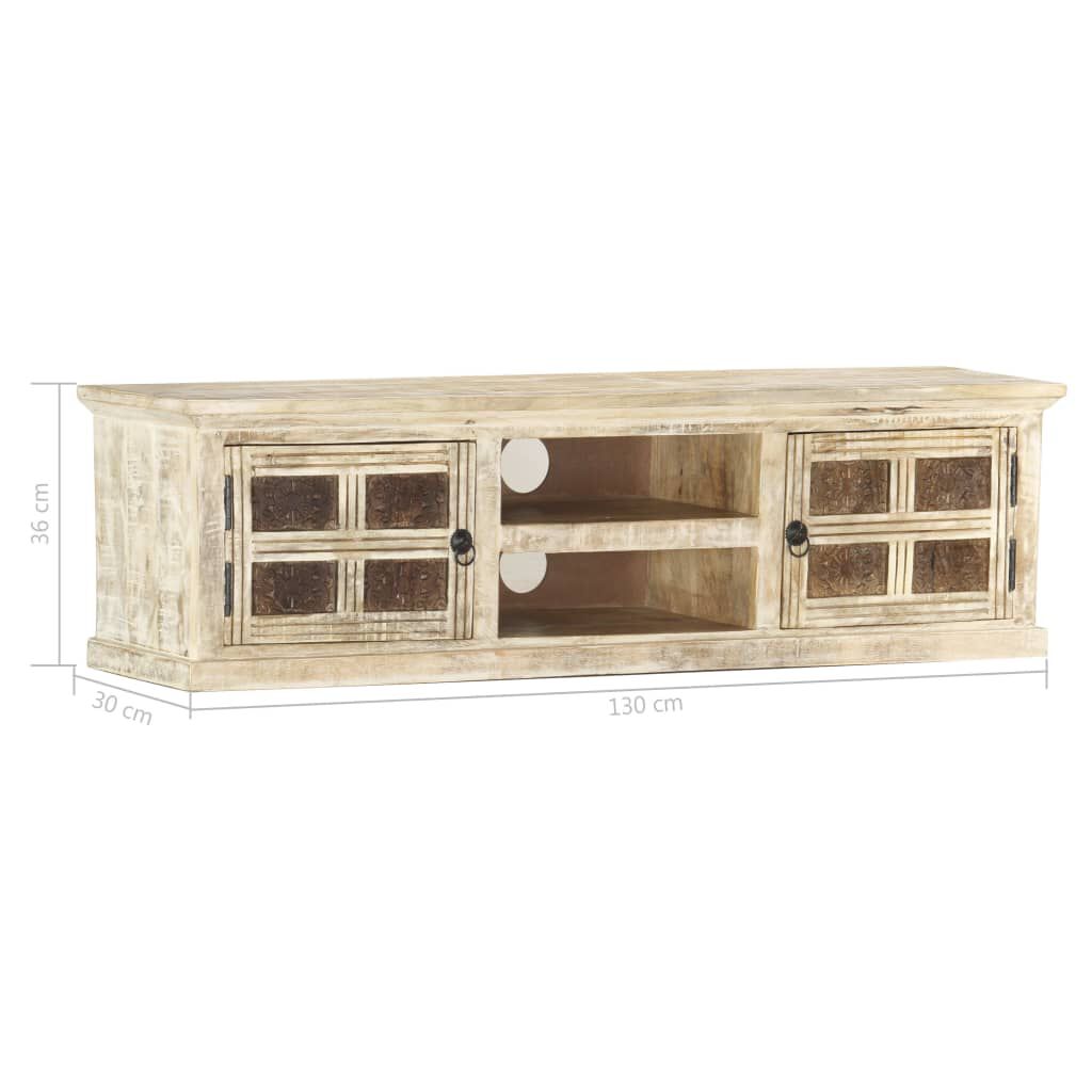 vidaXL Έπιπλο Τηλεόρασης 130 x 30 x 36 εκ. από Μασίφ Ξύλο Μάνγκο