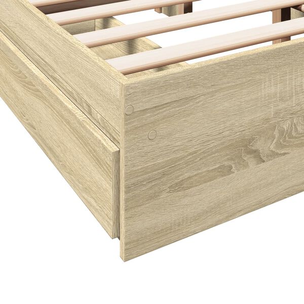 vidaXL Πλαίσιο Κρεβατιού με συρτάρια Sonoma Δρυς 120x190εκ. Επεξ. Ξύλο