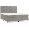 vidaXL Κρεβάτι Boxspring με Στρώμα Ανοιχτό Γκρι 160x200 εκ. Βελούδινο