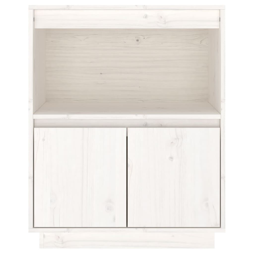 vidaXL Ντουλάπι Λευκό 60 x 34 x 75 εκ. από Μασίφ Ξύλο Πεύκου