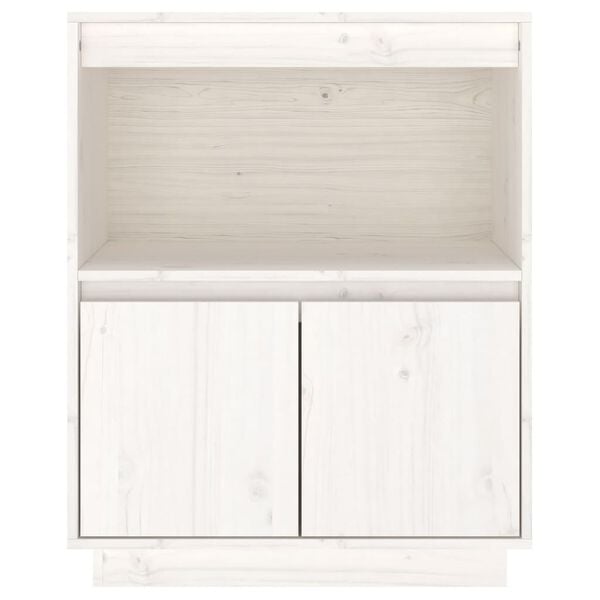 vidaXL Ντουλάπι Λευκό 60 x 34 x 75 εκ. από Μασίφ Ξύλο Πεύκου