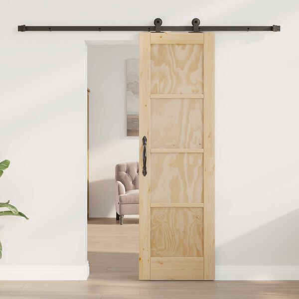 vidaXL Συρόμενη Πόρτα ORKDAL Φυσικό και μαύρο 61 x 198.5 εκ.