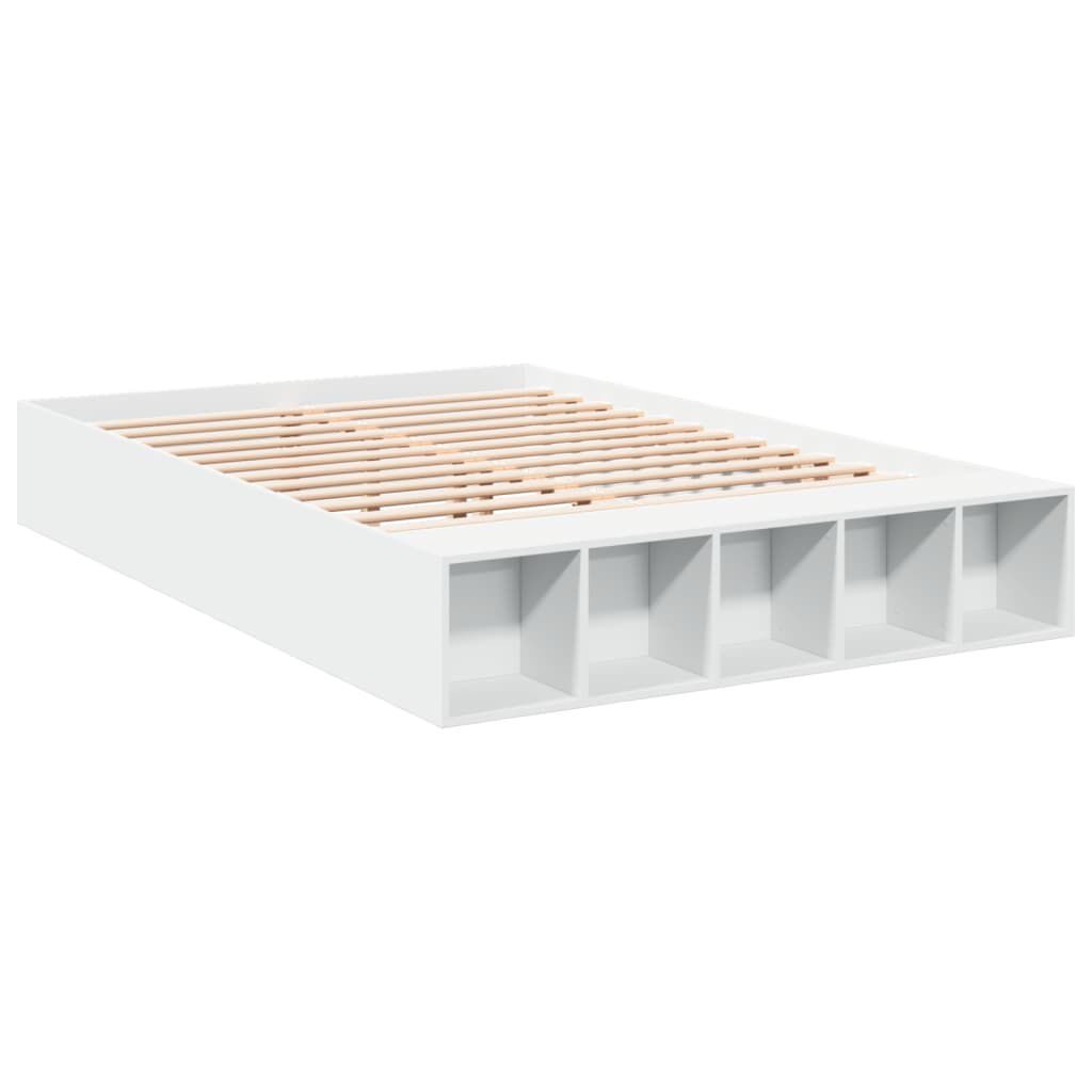 vidaXL Πλαίσιο Κρεβατιού Λευκό 160x200 εκ. Επεξεργασμένο Ξύλο