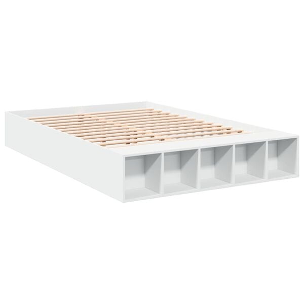 vidaXL Πλαίσιο Κρεβατιού Λευκό 160x200 εκ. Επεξεργασμένο Ξύλο