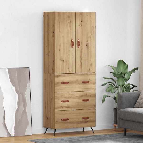 vidaXL Highboard Artisan Oak 69,5 x 34 x 180 &epsilon;&kappa;. &Epsilon;&pi;&epsilon;&xi;&epsilon;&rho;&gamma;&alpha;&sigma;&mu;έ&nu;&omicron; &xi;ύ&lambda;&omicron;