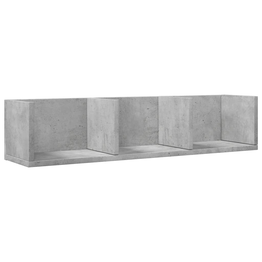vidaXL Ντουλάπια Τοίχου 2 τεμ. Γκρι Σκυρ. 75x18x16,5 εκ. Επεξ. Ξύλο
