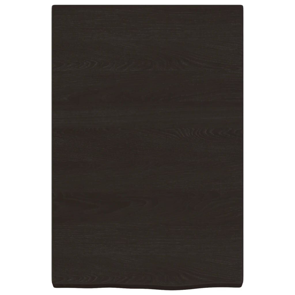 vidaXL Ράφι Τοίχου Σκούρο Καφέ 40x60x(2-4) εκ. Επεξ. Μασίφ Ξύλο Δρυός