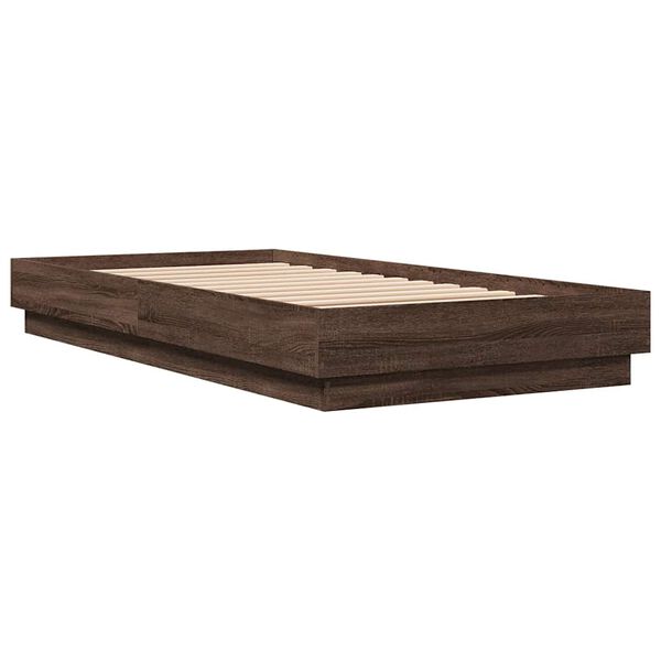 vidaXL Πλαίσιο Κρεβ. Χωρ. Στρώμα Καφέ Δρυς 90 x 190 εκ. Επεξ. Ξύλο