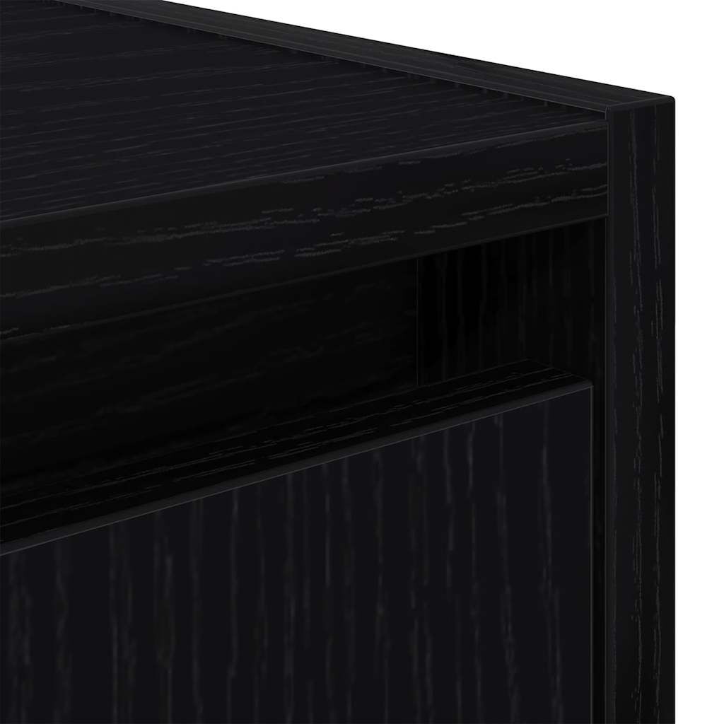vidaXL Επιτοίχια κομοδίνα 2 τεμάχια Μαύρο 38x34x40 cm