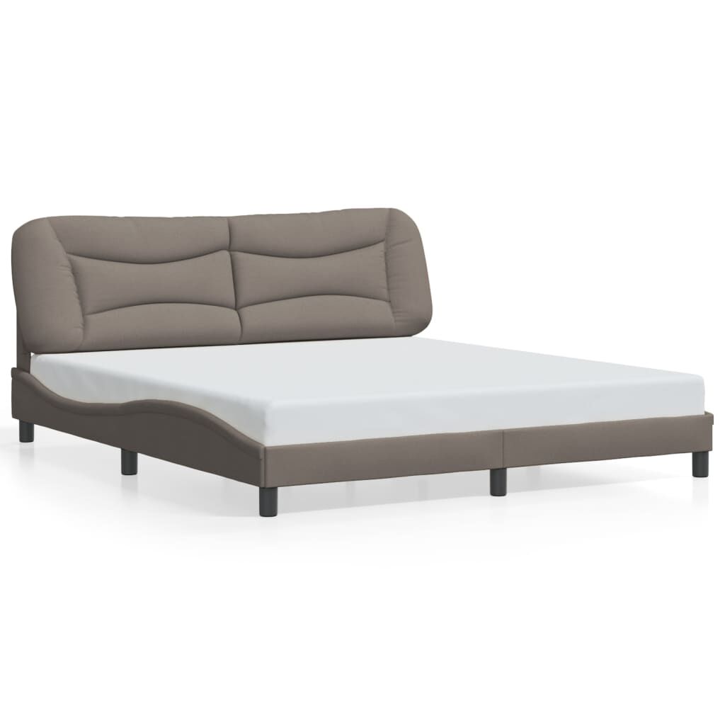 vidaXL Πλαίσιο κρεβατιού με LED χωρίς στρώμα Taupe 180x200 cm Ύφασμα