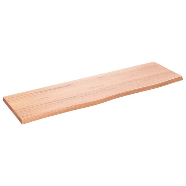 vidaXL Ράφι Τοίχου Ανοιχτό Καφέ 100x30x2 εκ. Επεξεργ. Μασίφ Ξύλο Δρυός