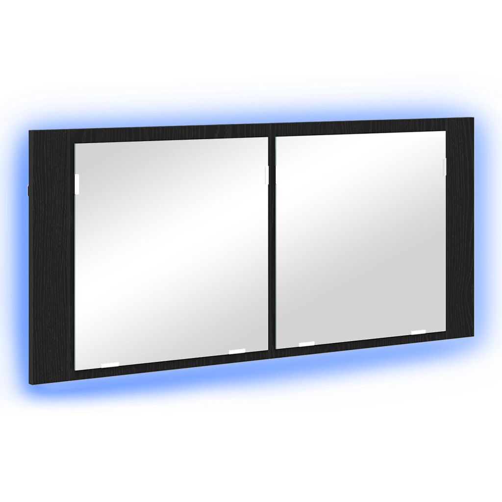 vidaXL ντουλάπα καθρέφτη μαύρης βελανιδιάς 100x12x45 εκ.