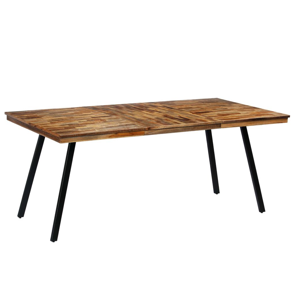 vidaXL Τραπεζαρία 180x90x76 εκ. από Ανακυκλωμένο Ξύλο Teak και Ατσάλι