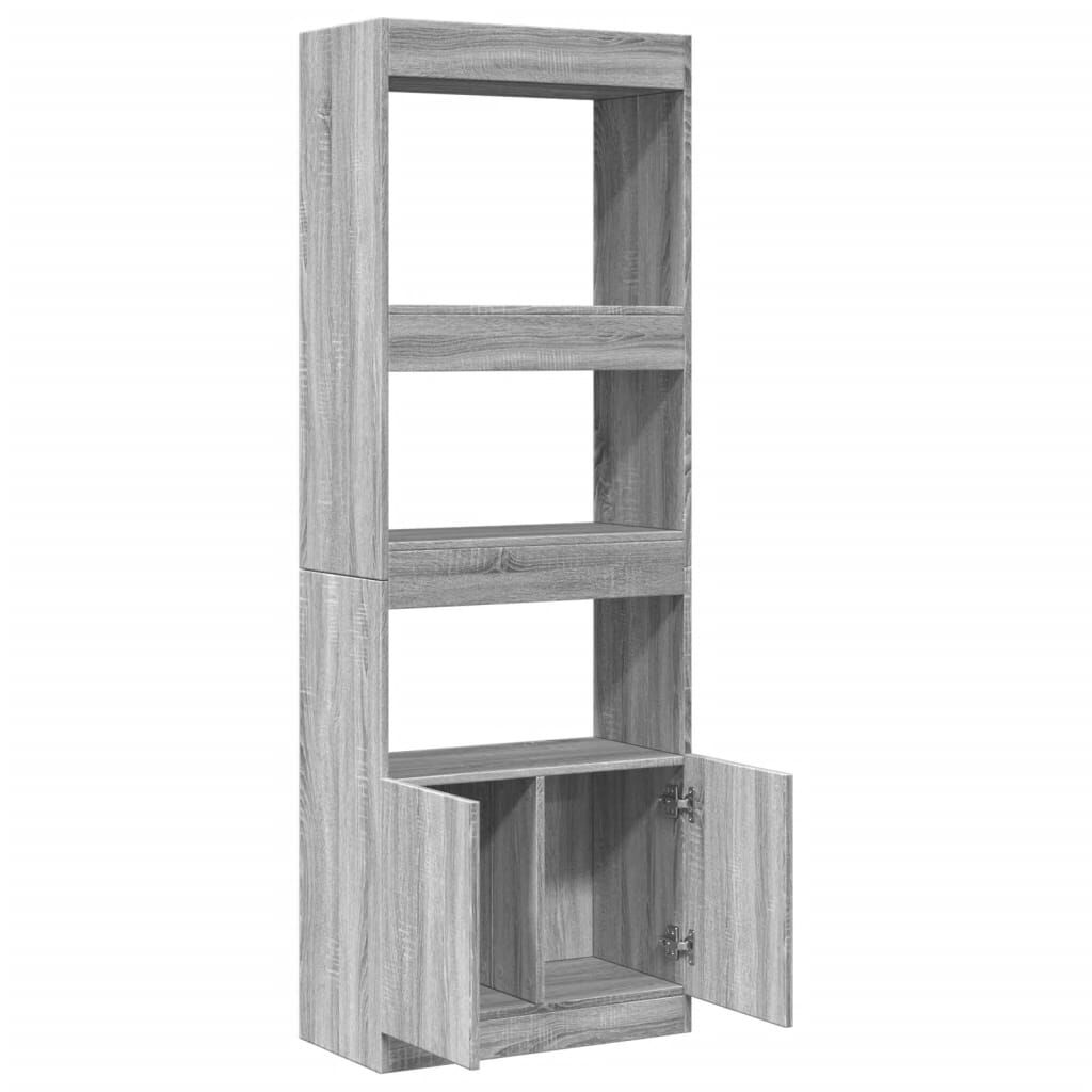 vidaXL Ντουλάπι Γκρι Sonoma 63x33x180 εκ. από Επεξεργασμένο Ξύλο