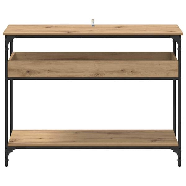 vidaXL Τραπέζι κονσόλας με ράφι artisan δρυς 100 x 29 x 75 εκ.