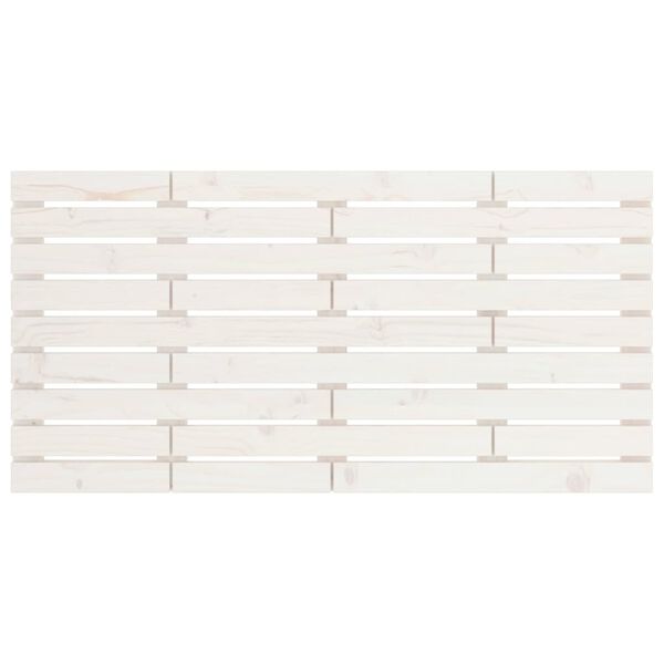 vidaXL Κεφαλάρι Τοίχου Λευκό 126x3x63 εκ. από Μασίφ Ξύλο Πεύκου