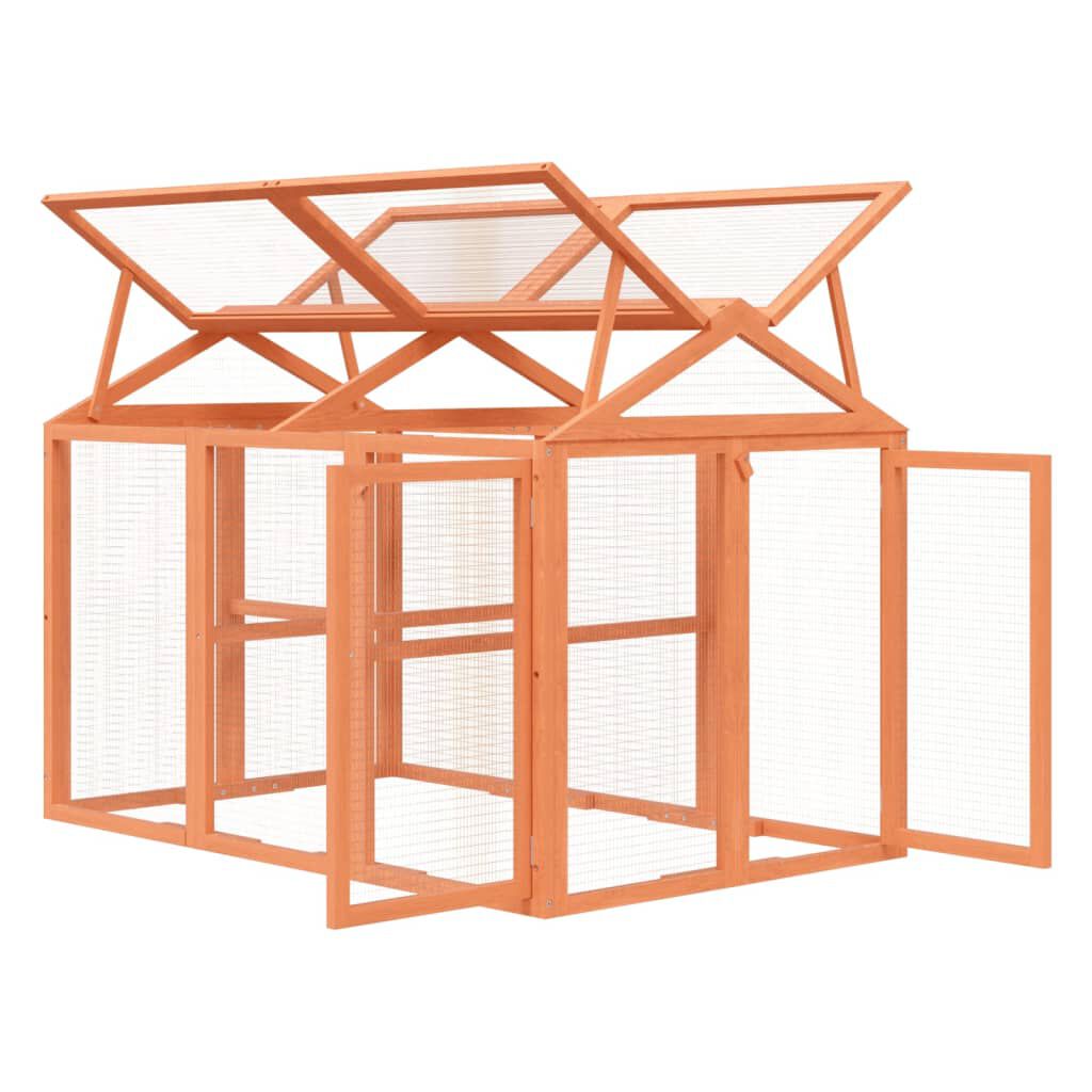 vidaXL Κουτί Περίφραξης Καφέ 141 x 94 x 104 εκ. από Μασίφ Ξύλο Πεύκου
