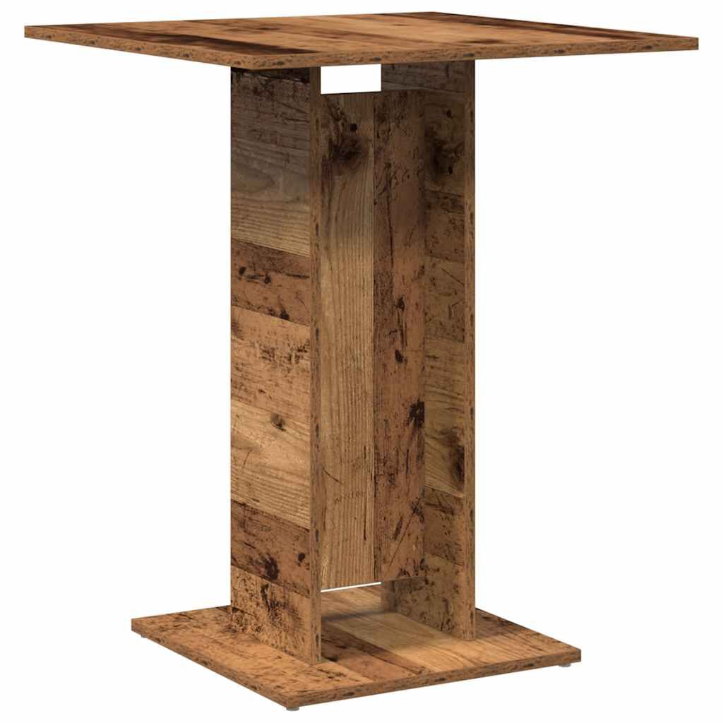 vidaXL Τραπέζι Bistro Παλιό Ξύλο 60 x 60 x 75 εκ. Μοριοσανίδα