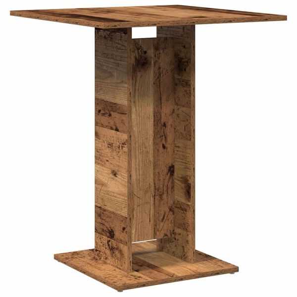 vidaXL Τραπέζι Bistro Παλιό Ξύλο 60 x 60 x 75 εκ. Μοριοσανίδα