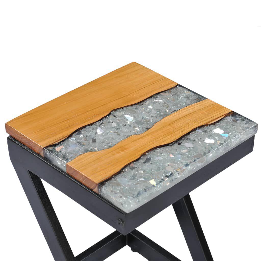 vidaXL Τραπεζάκι Σαλονιού 30x30x50 εκ. Μασίφ Ξύλο Teak και Πολυρητίνη