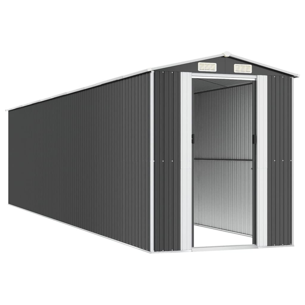 vidaXL Αποθήκη Κήπου Ανθρακί 192x855x223 εκ. Γαλβανισμένο Ατσάλι