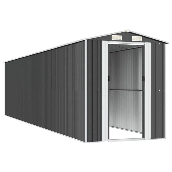 vidaXL Αποθήκη Κήπου Ανθρακί 192x855x223 εκ. Γαλβανισμένο Ατσάλι