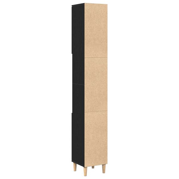 vidaXL Ντουλάπι Μπάνιου Μαύρη δρυς 30 x 30 x 190 εκ Επεξεργασμένο ξύλο