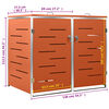 vidaXL Πλαίσιο Κάδων Απορρ. Διπλό με Ρόδες 138x77,5x112,5 εκ Αν. Ατσα.