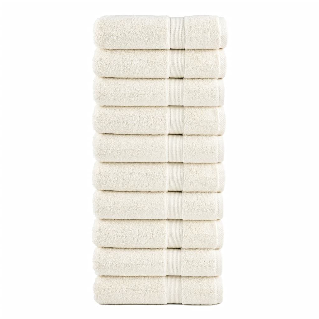vidaXL Πετσέτες Χεριών Premium SOLUND 10Τ Κρεμ 50x100εκ 600 γρ/μ²