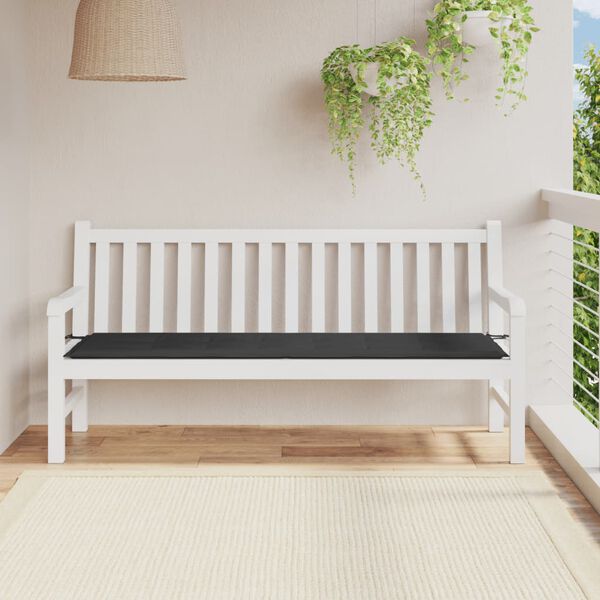 vidaXL Μαξιλάρι Πάγκου Κήπου Μαύρο 180x50x4 εκ. Ύφασμα Oxford