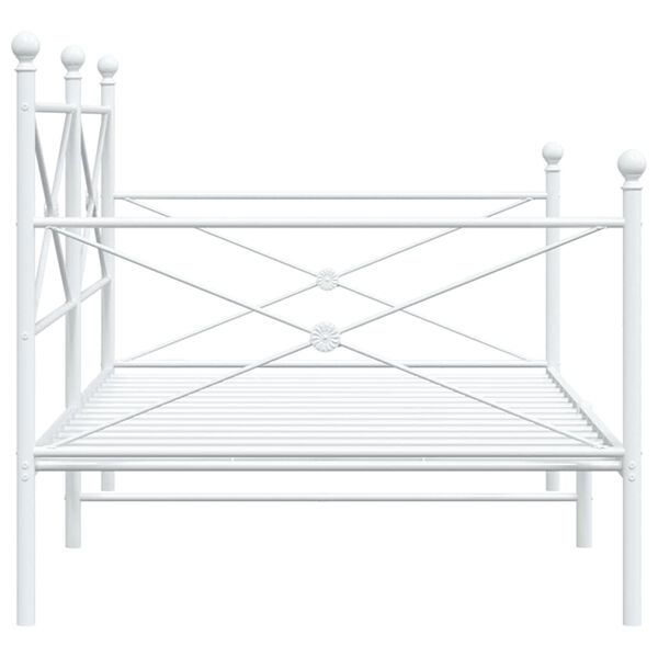 vidaXL Κρεβάτι ημέρας χωρίς στρώμα Λευκό 100x200 cm Ατσάλι