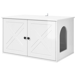 vidaXL &Sigma;&pi;ί&tau;&iota; &Gamma;ά&tau;&alpha;&sigmaf; &Lambda;&alpha;&mu;&pi;&epsilon;&rho;ό &Lambda;&epsilon;&upsilon;&kappa;ό 85 x 55 x 50,5 &epsilon;&kappa; &Epsilon;&pi;&epsilon;&xi;&epsilon;&rho;&gamma;&alpha;&sigma;&mu;έ&nu;&omicron; &Xi;ύ&lambda;&omicron;