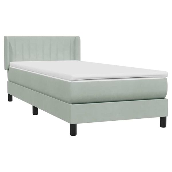 vidaXL Box Spring &kappa;&rho;&epsilon;&beta;ά&tau;&iota; &mu;&epsilon; &sigma;&tau;&rho;ώ&mu;&alpha; &alpha;&nu;&omicron;&iota;&chi;&tau;ό &gamma;&kappa;&rho;&iota; 90x210 cm &Beta;&epsilon;&lambda;&omicron;ύ&delta;&iota;&nu;&omicron;