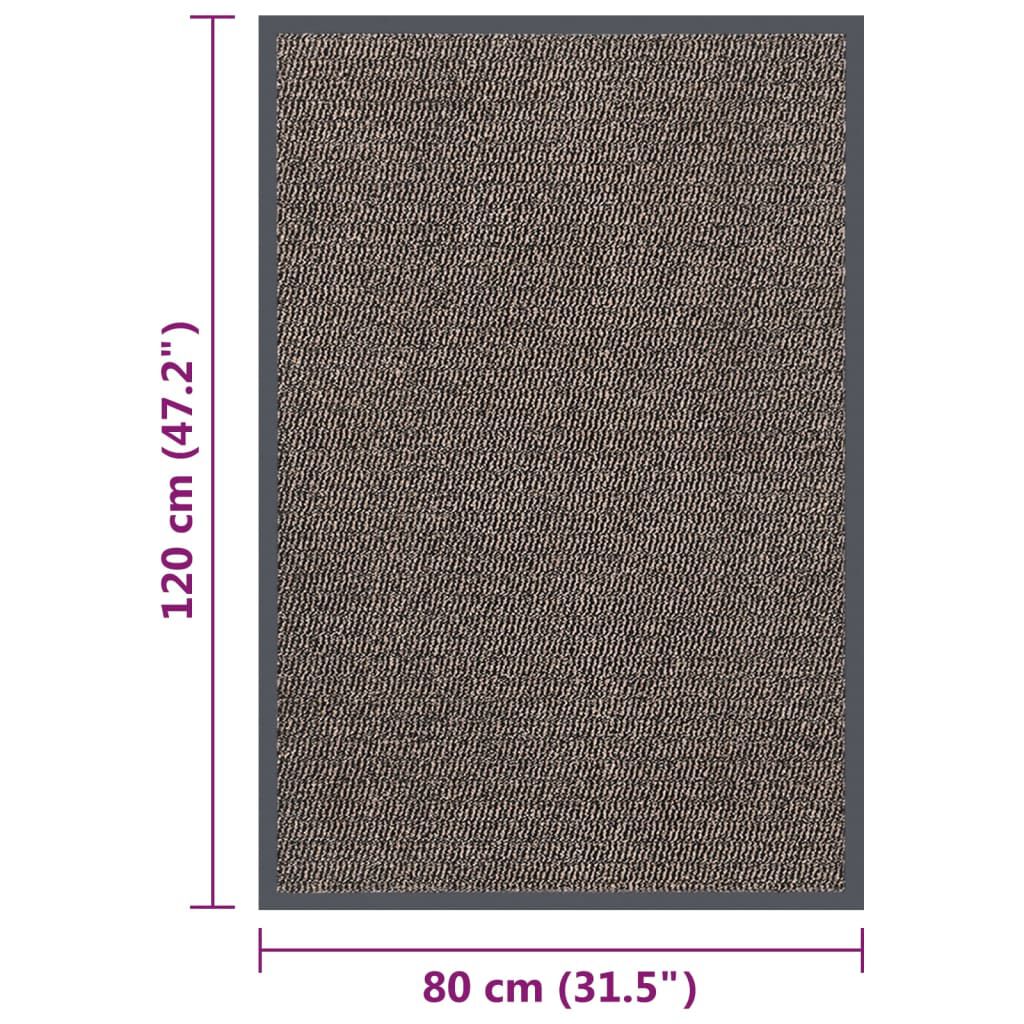 vidaXL Πατάκι Εισόδου Θυσανωτό Σκούρο Καφέ 80 x 120 εκ.
