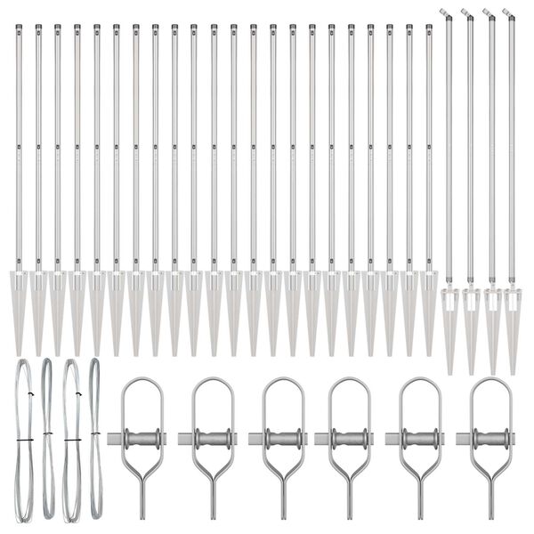 vidaXL Στύλος Περιφράξεων Άλλο 26 pcs Γκρι 3,2 x 3,2 x 140 εκ Ατσάλι