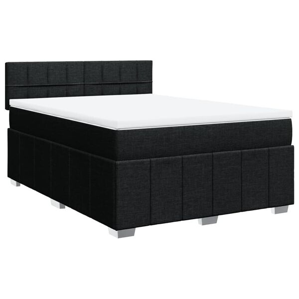 vidaXL &Kappa;&rho;&epsilon;&beta;ά&tau;&iota; Boxspring &mu;&epsilon; &Sigma;&tau;&rho;ώ&mu;&alpha; &Mu;&alpha;ύ&rho;&omicron; 140x200 &epsilon;&kappa;. &Upsilon;&phi;&alpha;&sigma;&mu;ά&tau;&iota;&nu;&omicron;