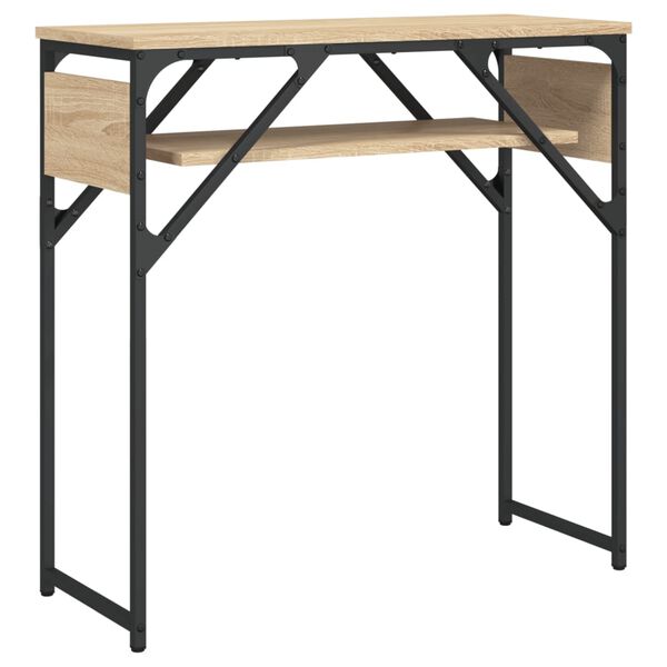 vidaXL Τραπέζι Κονσόλα με Ράφι Sonoma Δρυς 75x30x75 εκ. Επεξεργ. Ξύλο