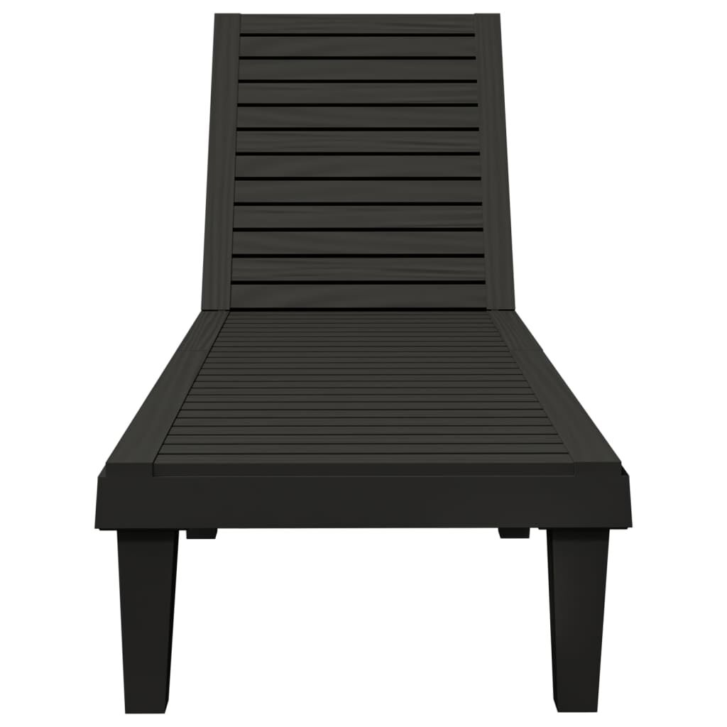 vidaXL Ξαπλώστρα Μαύρη 155 x 58 x 83 εκ. από Πολυπροπυλένιο