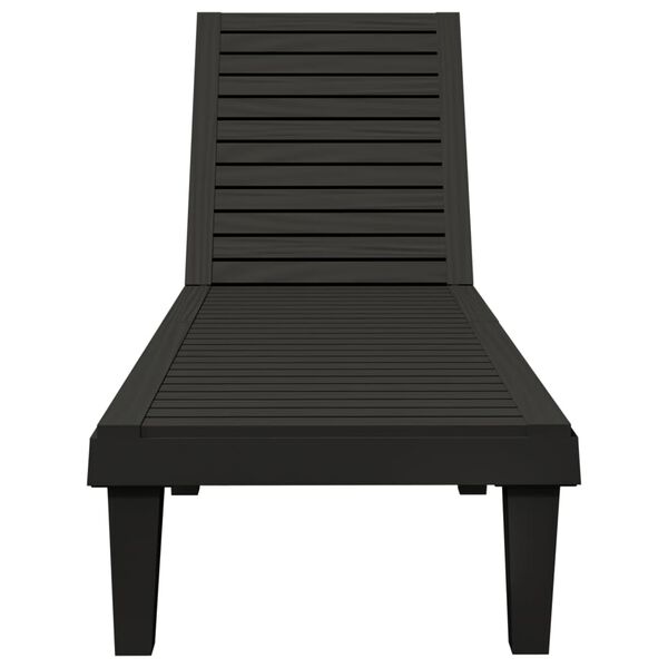 vidaXL Ξαπλώστρα Μαύρη 155 x 58 x 83 εκ. από Πολυπροπυλένιο