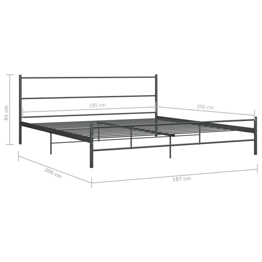 vidaXL Πλαίσιο Κρεβατιού Γκρι 180 x 200 εκ. Μεταλλικό